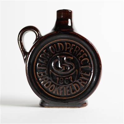 Rare Old Perfect 1867 Brookfield Rye Stoneware Flask Mini Jug