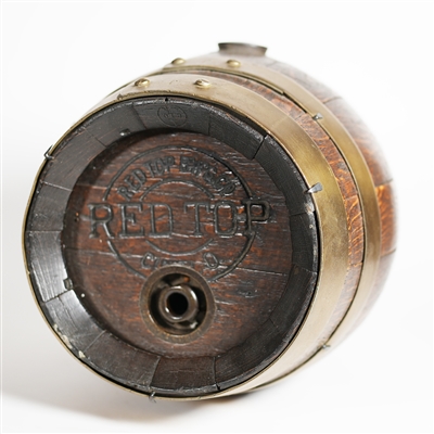 Red Top Wooden Beer Barrel Keg