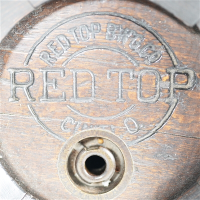 Red Top Wooden Beer Barrel Keg