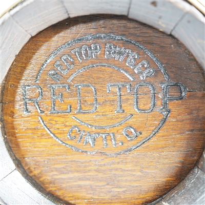 Red Top Wooden Beer Barrel Keg