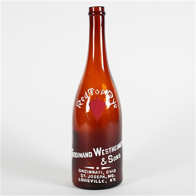 Red Top Rye Ferdinand Westheimer Enameled Bottle