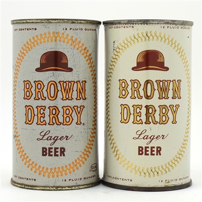 Brown Derby Beer Flat Tops Lot of 2 Different