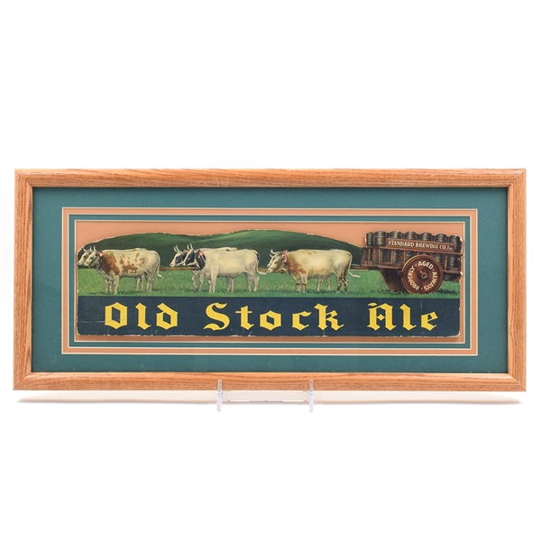 Old Stock Ale 1940s Die Cut Cardboard Sign