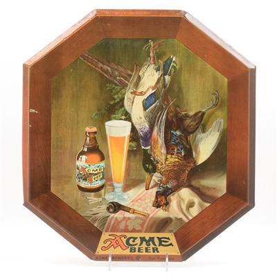 Acme Beer 1930s Tin Over Cardboard Sign