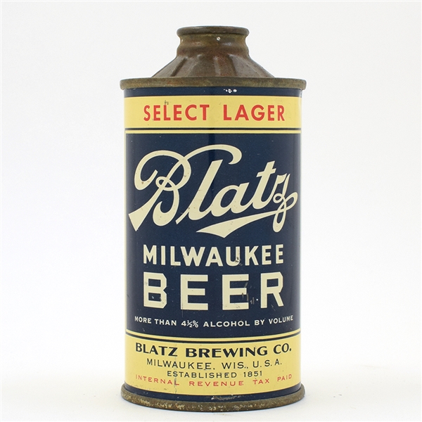 Blatz Beer Flat Bottom Cone Top 153-6