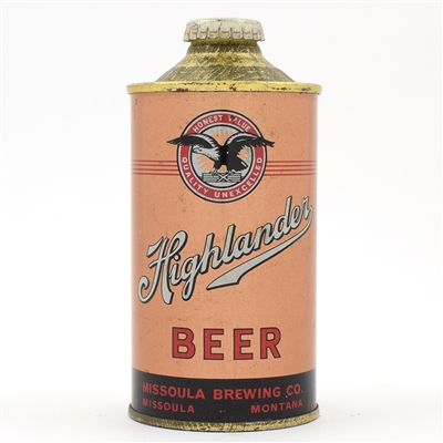 Highlander Beer Cone Top NOT OVER 4 PERCENT EXQUISITE 168-27