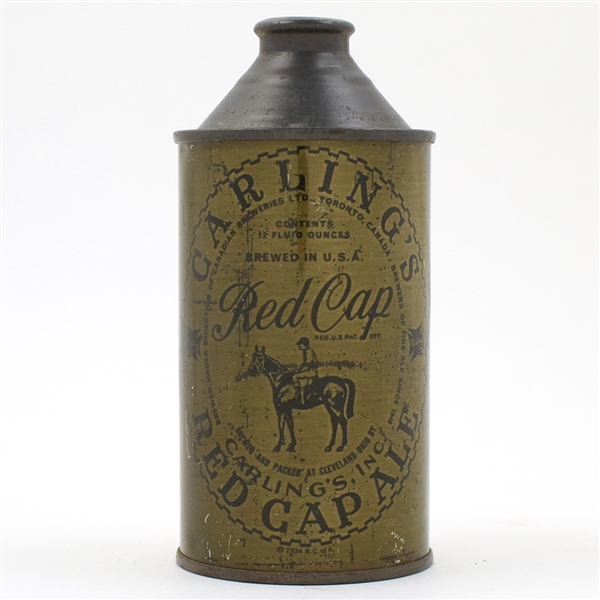 Red Cap Ale Olive Drab Cone Top 156-24