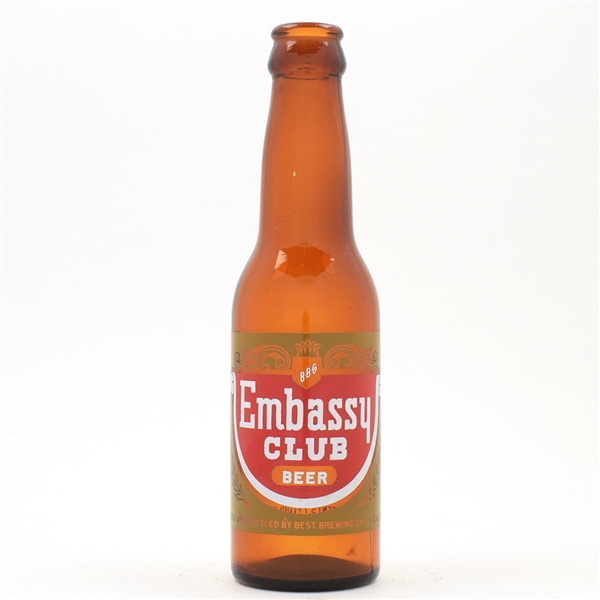Embassy Club Beer 7 Ounce 3-color ACL Bottle