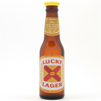 Lucky Lager Beer 7 Ounce 3-color ACL Bottle SCARCE