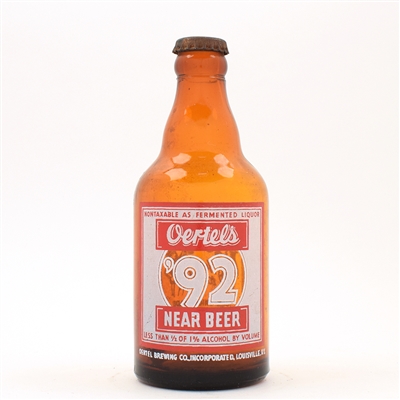 Oertels 92 Near Beer 2-color ACL Steinie Bottle TOUGH