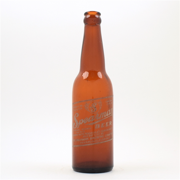 Spearman Beer 1930s ACL Bottle VERY SCARCE NL