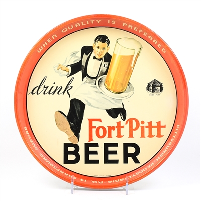 Fort Pitt Beer Running Waiter 1930s Serving Tray