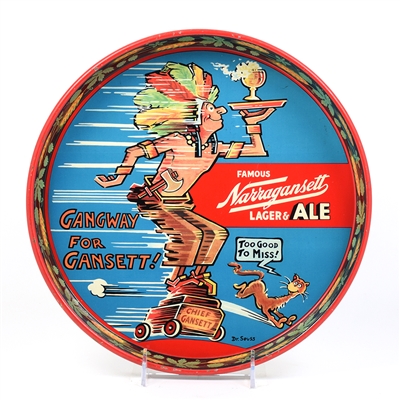 Narragansett Lager-Ale Dr Seuss 1940s Serving Tray