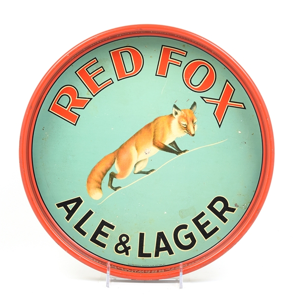 Red Fox Ale-Lager 1940s Serving Tray RARE CLEAN