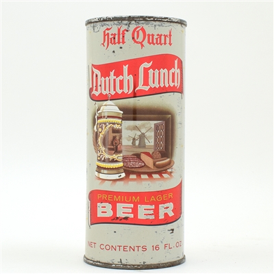Dutch Lunch Beer 16 Ounce Flat Top RARE 228-17
