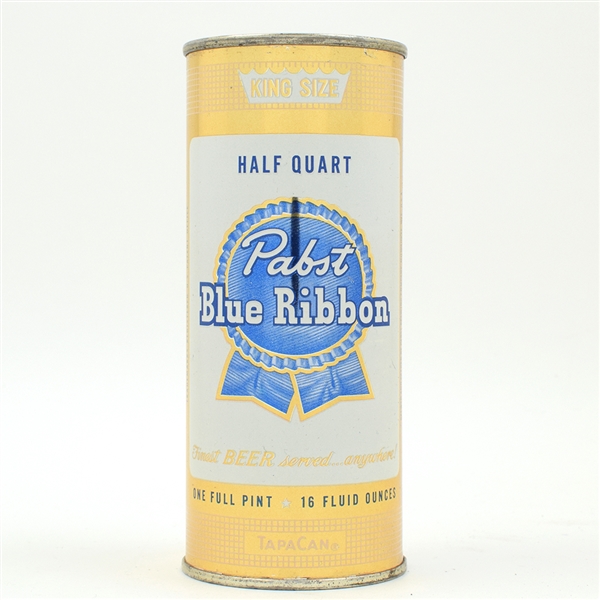 Pabst Blue Ribbon Beer 16 Ounce Flat Top MILWAUKEE BLANK LID MINTY 233-24