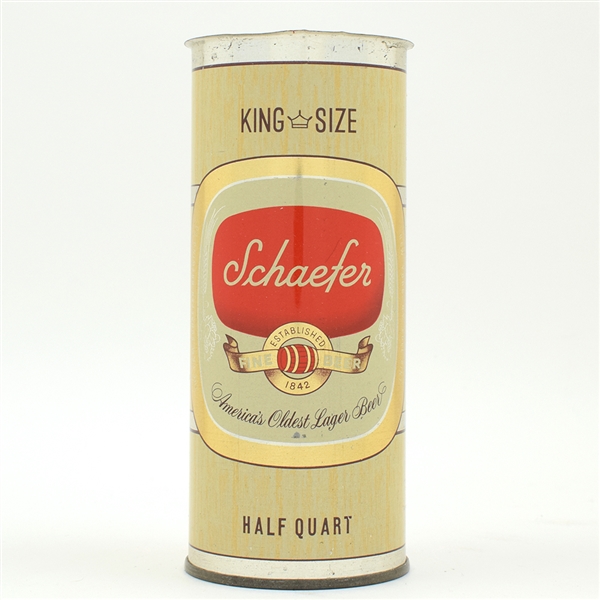 Schaefer Beer 16 Ounce Flat Top NEVER LIDDED 235-4