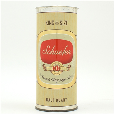 Schaefer Beer 16 Ounce Flat Top NEVER LIDDED 235-4