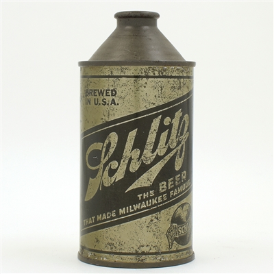 Schlitz Beer Olive Drab Cone Top WITHDRAWN FREE 183-27