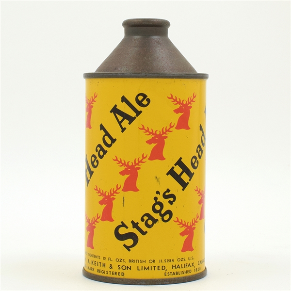 Stags Head Ale Canadian Cone Top