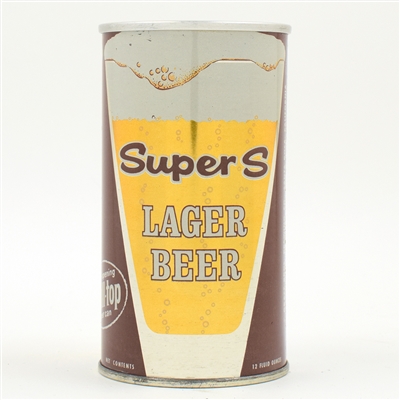 Super S Beer Zip Top SUPERB RARE CLEAN 129-25