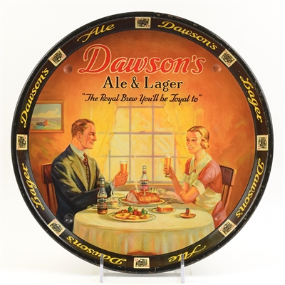 Dawsons Ale-Lager 1930s Serving Tray DIMPLED NICE