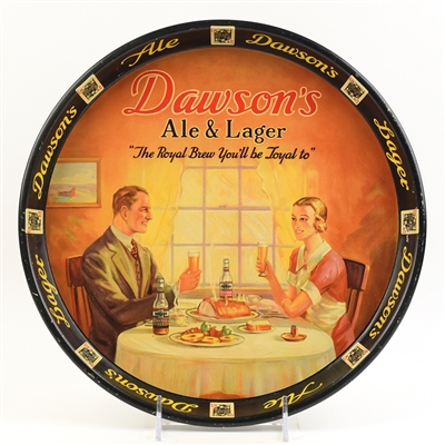 Dawsons Ale-Lager 1930s Serving Tray FLAT CLEAN