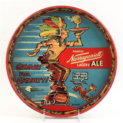 Narragansett Lager-Ale Dr Seuss 1940s Serving Tray