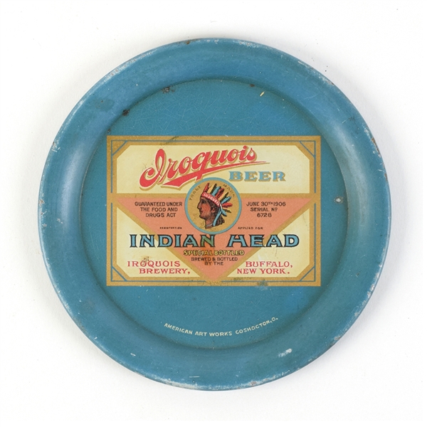Iroquois Indian Head Beer Pre-Prohibition Tip Tray