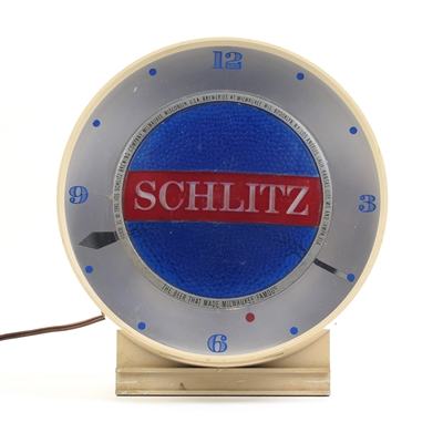 Schlitz Beer 1960s Illuminated Clock