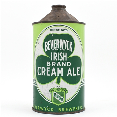 Beverwyck Irish Brand Ale Quart Cone Top 1878 DATE AT TOP 203-5