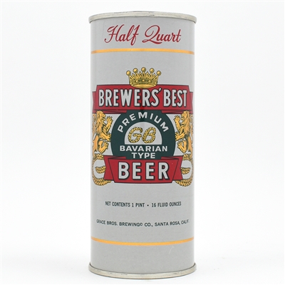 Brewers Best Beer 16 Ounce Flat Tip GOLD TRIM GRACE BROS 226-8