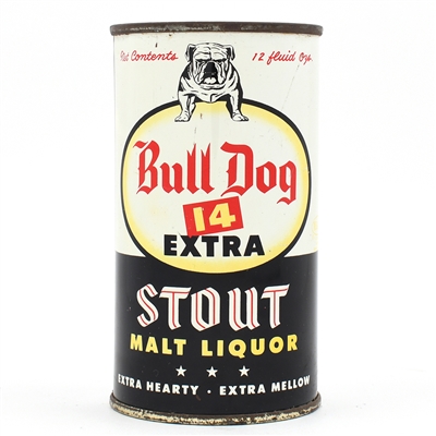 Bull Dog Stout Malt Liquor Flat Top FULL CAN CALIFORNIA 45-28