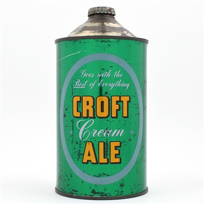 Croft Ale Quart Cone Top RARE WIDE OVAL 206-6