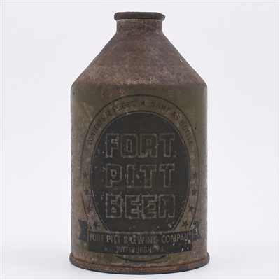 Fort Pitt Beer Olive Drab Crowntainer WITHDRAWN FREE 194-8