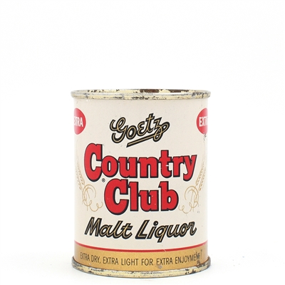 Goetz Country Club Malt Liquor 8 Ounce Flat Top OVER 95 YEARS 240-18