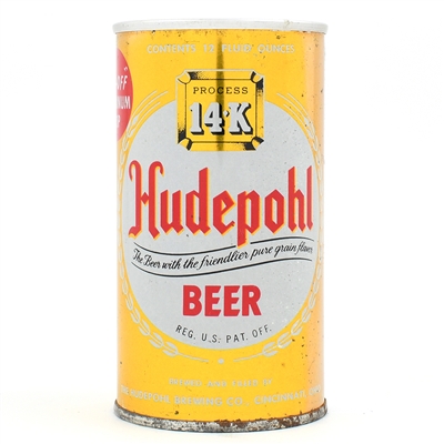Hudepohl Beer Zip Top POP OFF TOP PROMO 77-35
