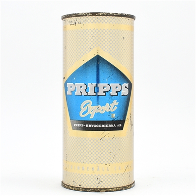 Pripps Export Beer 16 Ounce Swedish Flat Top 1 LINE BREWER INFO