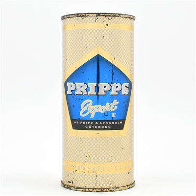 Pripps Export Beer 16 Ounce Swedish Flat Top 2 LINE BREWER INFO