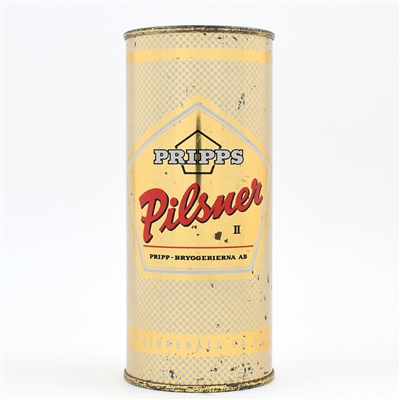 Pripps Pilsner Beer 16 Ounce Swedish Flat Top 1 LINE BREWER INFO
