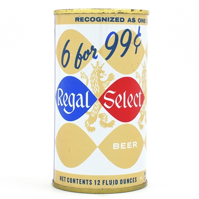 Regal Select Beer INSERT JUICE TAB 6 FOR 99 PROMO 113-37