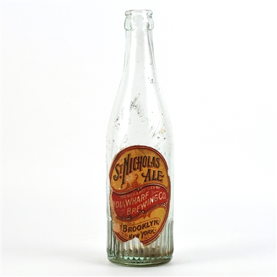 St Nicholas Ale Pre-Prohibition Embossed Bottle RARE