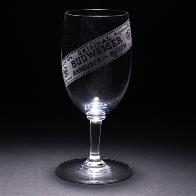 C and C Co Pre-Prohibition Budweiser Etched Stem Glass
