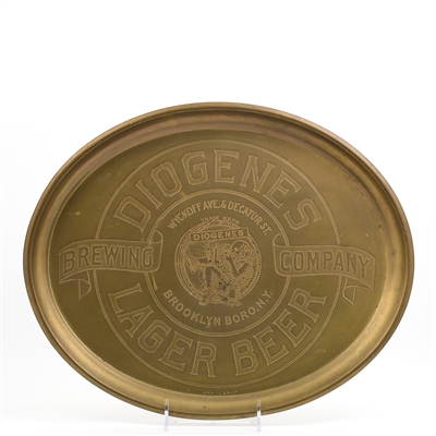 Diogenes Beer Pre-Prohibition Brass Serving Tray