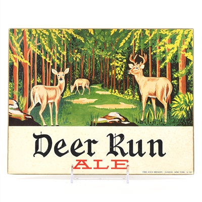 Deer Run Ale 1950s Cardboard Easel Sign