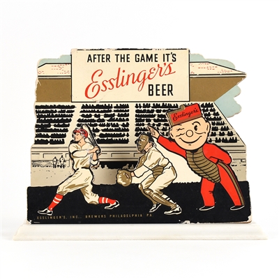 Esslingers Beer 1930s 3-Piece Die Cut Diorama Sign