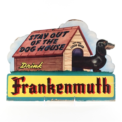 Frankenmuth Beer 1940s Die Cut Cardboard Sign