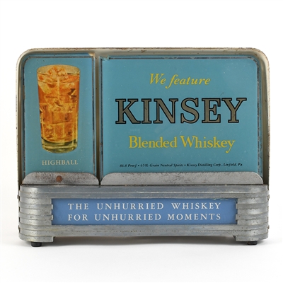 Kinsey Whiskey 1940s Price Bros Lighted Sign