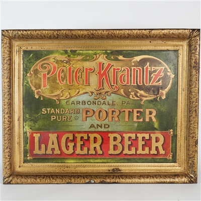 Peter Krantz Lager Beer Self Framed Tin Litho CARBONDALE PA