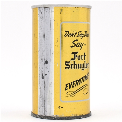 Fort Schuyler Beer Zip Top  WHITE TEXT ACTUAL 65-34 POSSIBLY UNIQUE